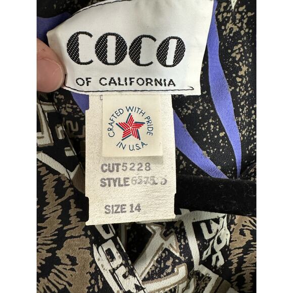 Vintage Coco of California Two-Piece Tiger Abstract Print Size 14 - Picture 5 of 9